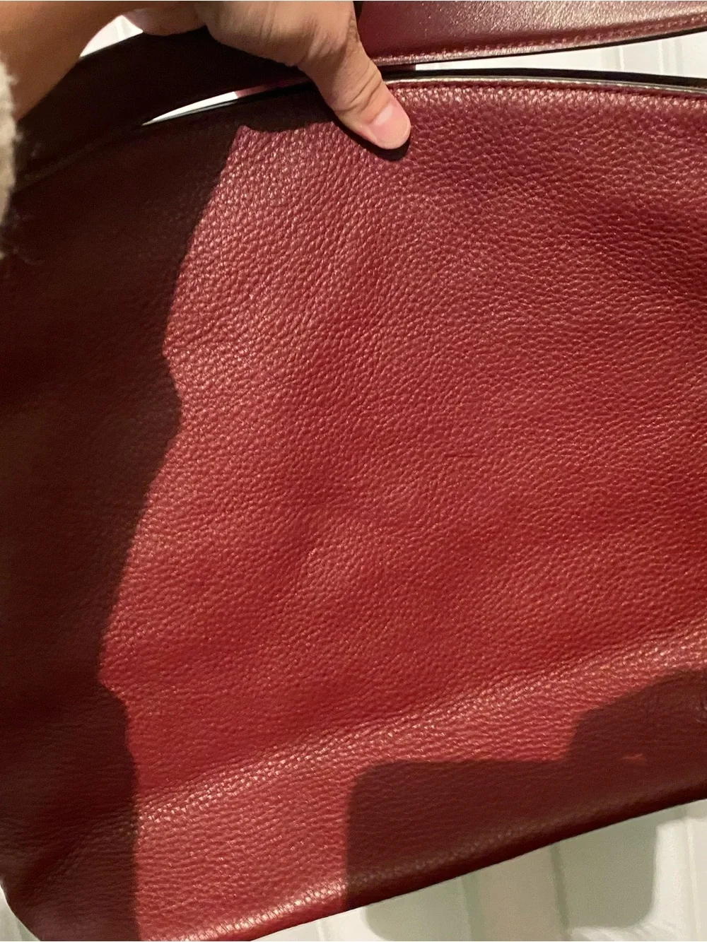 Michael Kors Burgundy Pebbled Leather Shoulder Bag with Gold Hardware